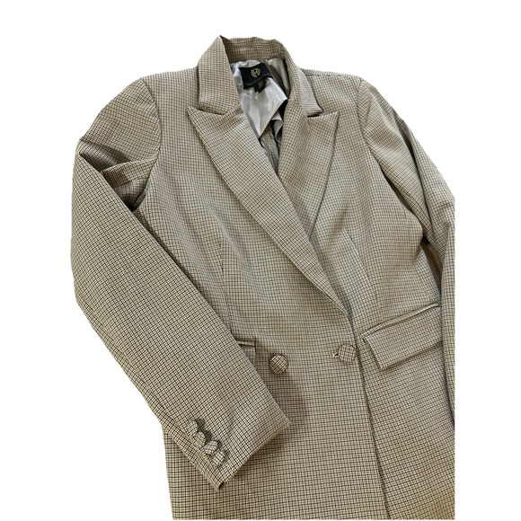 House of Harlow 1960 Jackets & Blazers - House of Harlow 1960 Houndstooth‎ Double Breasted Blazer Women's Sz S Brown Navy